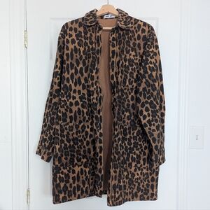 Red Sky | Leopard Print Denim Shacket or Dress